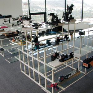 A display area at the top of the stairs offers visitors a chance to view some specially built Sherline machines used for special projects.