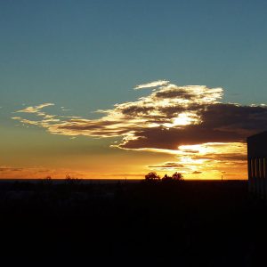 Enjoying a gorgeous sunset as the day ends.